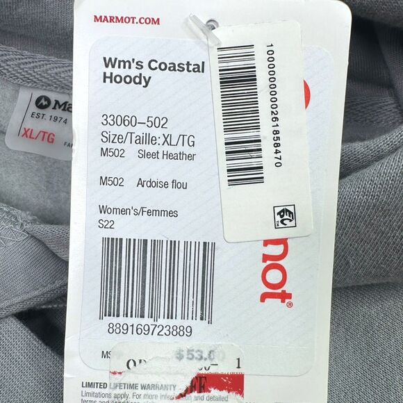 Marmot Coastal Hoodie - Size XL - Sleet Heather - Picture 6 of 8